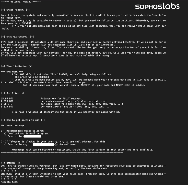Le nouveau ransomware Memento passe à WinRar après un échec de cryptage 3 La demande de rançon Memento