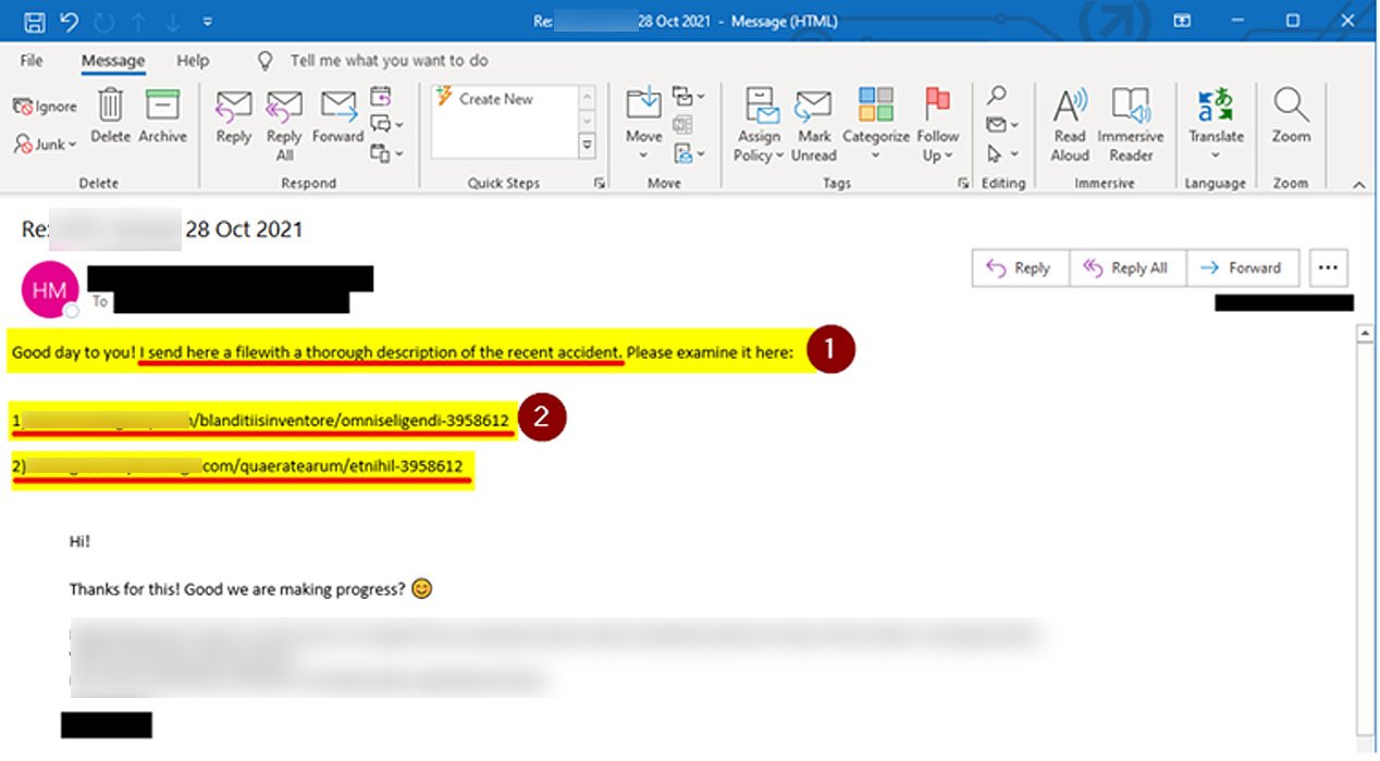 Exemple d'e-mail de phishing envoyé aux employés IKEA