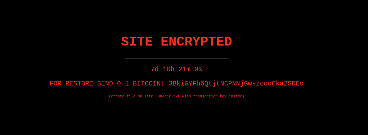 Message de cryptage de faux site