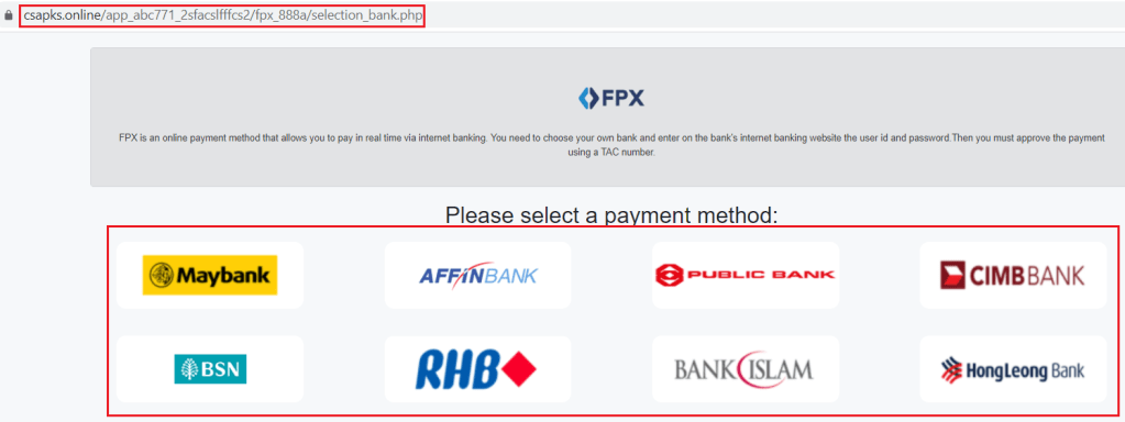 Une application Android malveillante vole les informations d'identification des banques malaisiennes et les codes MFA 4 Sélection des services e-banking sur l'application