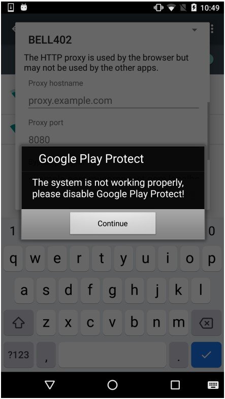 Inciter un utilisateur à désactiver Google Play Protect