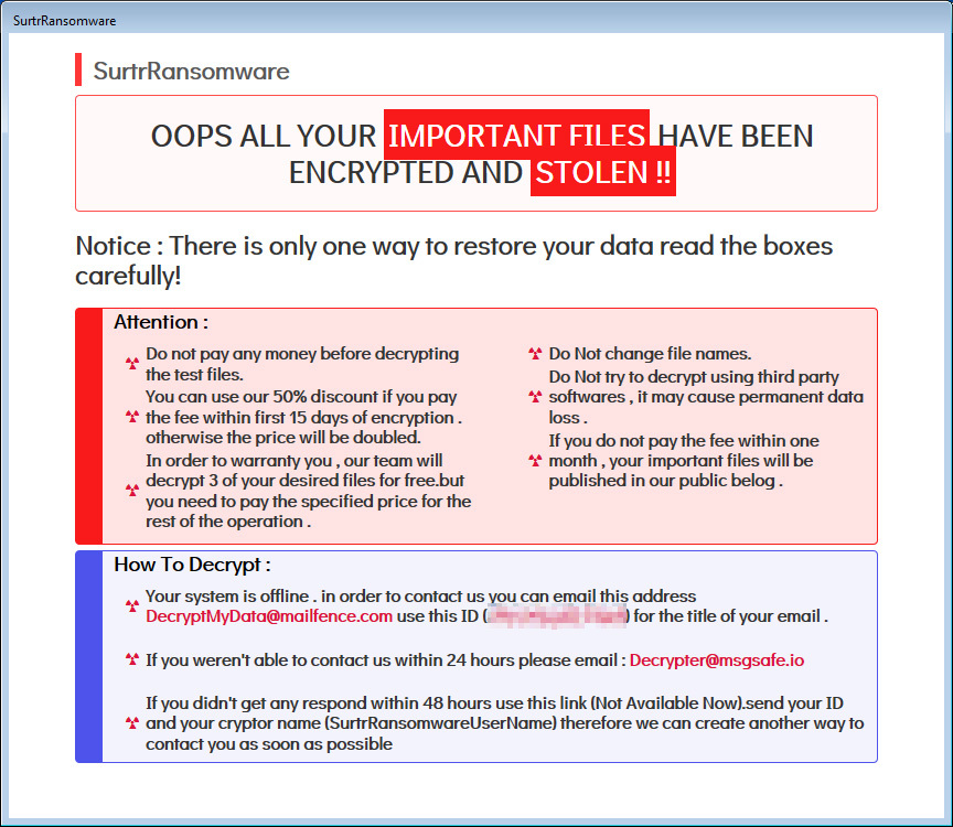 Surtr ransomware