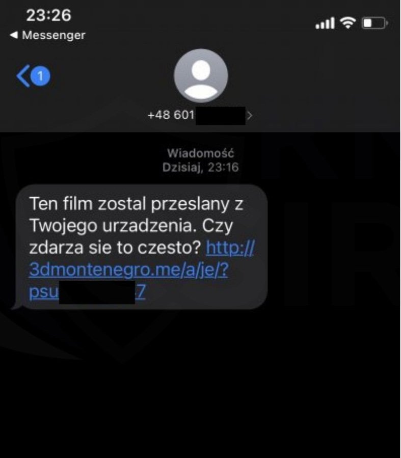 Texte SMS FluBot demandant si l'utilisateur a téléchargé une vidéo