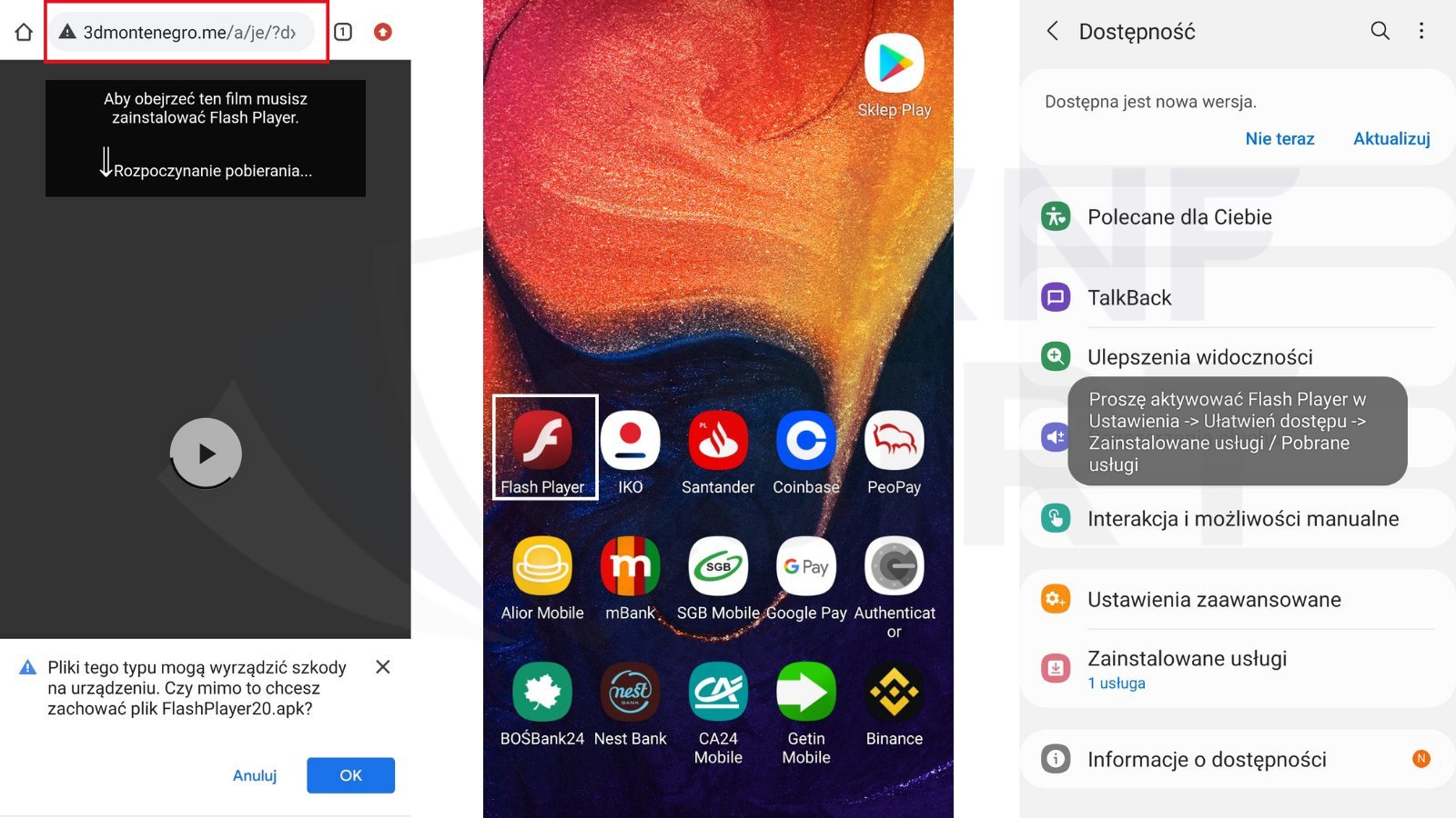 Le malware FluBot cible désormais l'Europe en se faisant passer pour l'application Flash Player 4 Fausse chaîne d'attaque de FluBot Flash Player