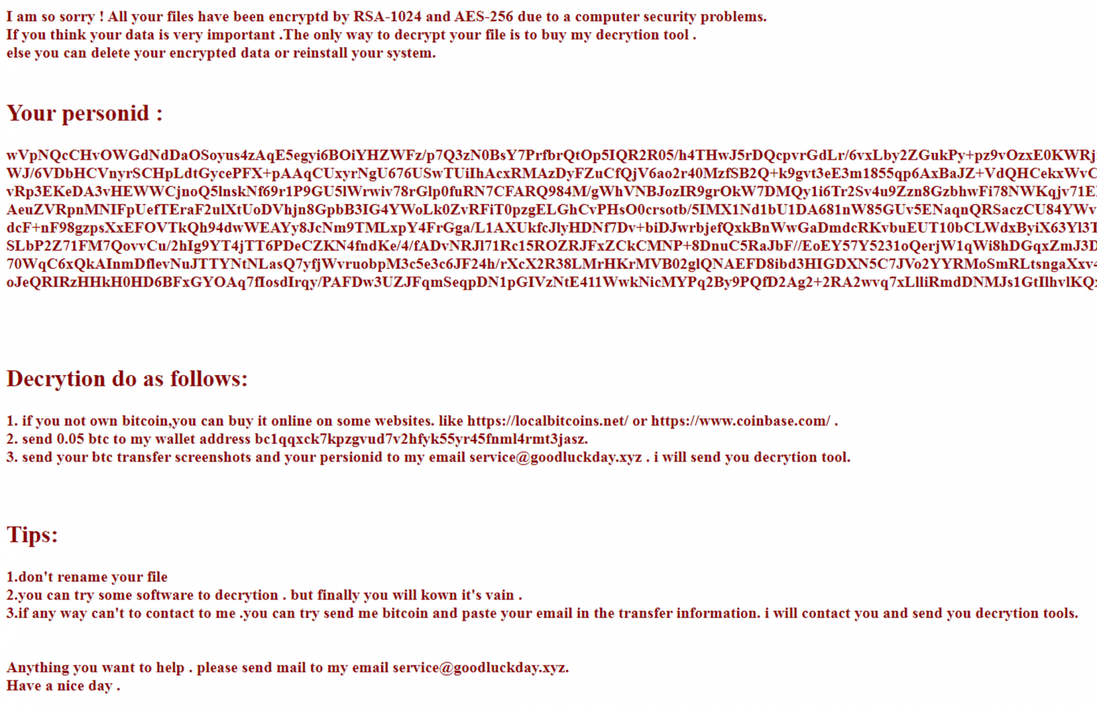 Note de rançon abandonnée lors des récentes attaques