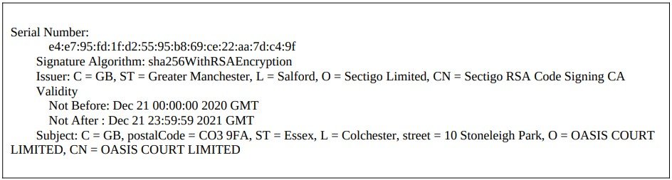 Certificat commun de signature de code