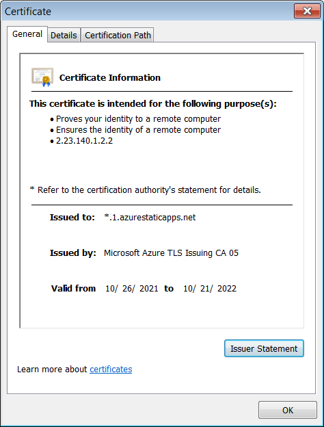 1.azurestaticapps.net wildcard Microsoft TLS certificate