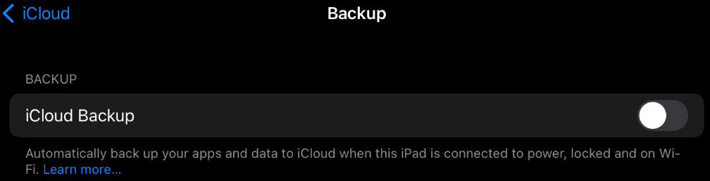 Désactivation de la sauvegarde iCloud sur iOS