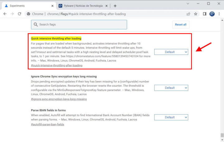 Google Chrome économise la batterie du navigateur
