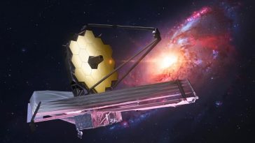 Ilustração do Telescópio Espacial James Webb que tem um SSD de 68 GB