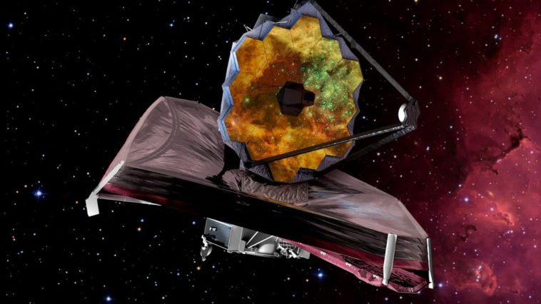 Ilustração do telescópio espacial James Webb