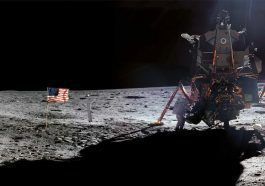 Imagem da nave Apollo 11 da NASA que aterrou na Lua há 53 anos