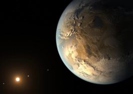 Ilustração de um planeta com vida segundo a visão da NASA