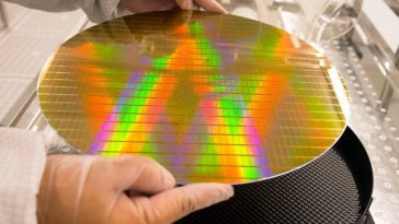 Imagem de wafer de chips em França