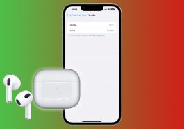 Ilustração de novidade trazida no iOS 16 beta 5 para informação do firmware dos AirPods