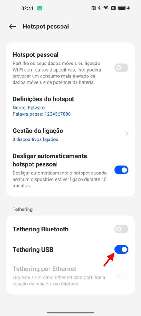 Partage Internet Android Wi-Fi USB