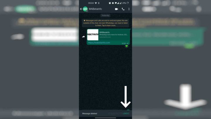 WhatsApp récupérer la conversation des messages supprimés