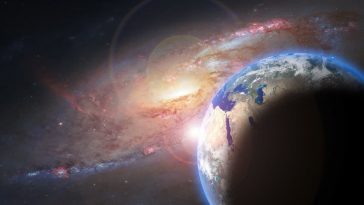 Ilustração da Terra expulsa do sistema solar