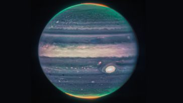 Imagem de Júpiter captada pelo Telescópio Espacial James Webb da NASA