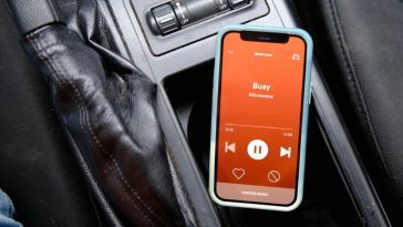 Vista do carro do Spotify