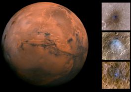 Imagem da screteras causadas pela queda de um meterorito em Marte, som gravado pela NASA, com o robô InSight
