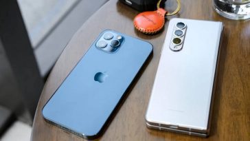 iPhone 14 Pro Max Galaxy Fold 4 teste Samsung Apple