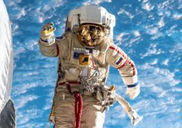 Ilustração astronauta ou cosmonauta russo