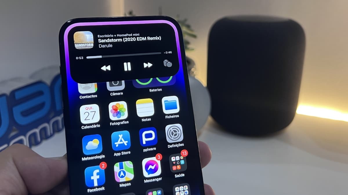 Ilustração iphone 14 Pro Max com iOS 16.2 beta 1 da Apple