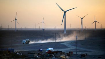 Central de energia eólica na China