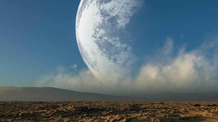 Illustration de la Lune beaucoup plus proche de la Terre