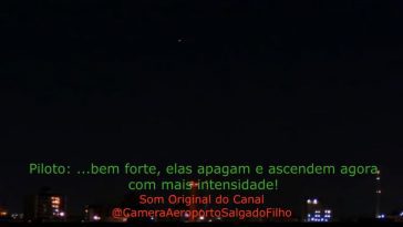 Imagem das luzes OVNI vistas pelos pilotos brasileiros