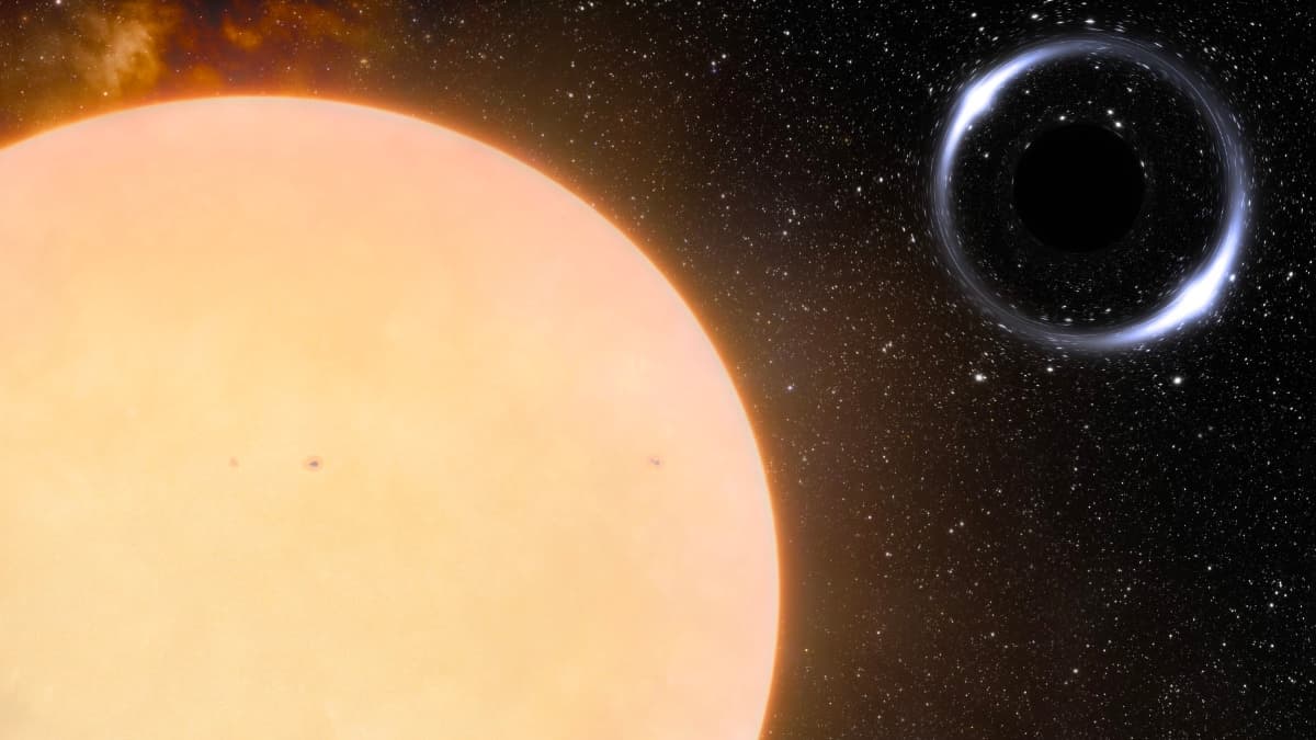 Ilustração do buraco negro Gaia BH1 que existe perto da Terra