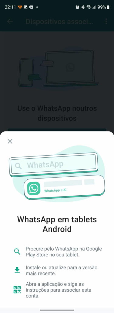Test de synchronisation des tablettes WhatsApp Android