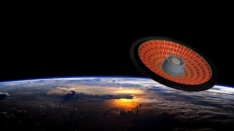 imagem disco voador LOFTID da NASA para aterrar em Marte