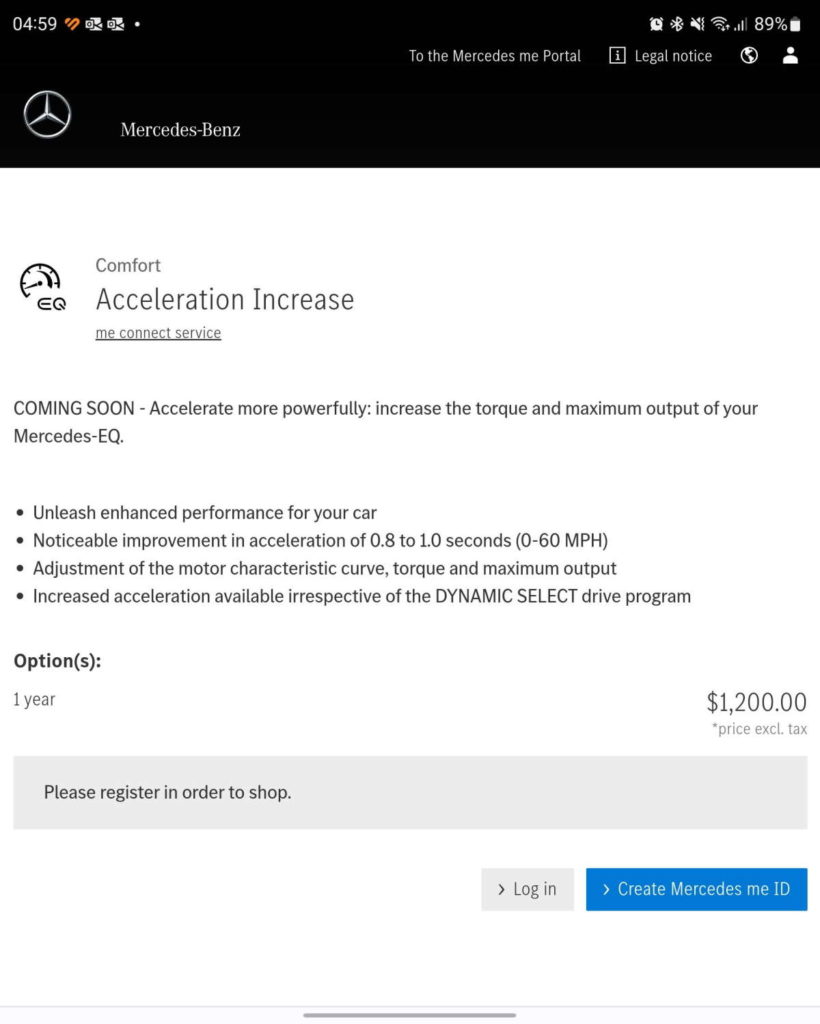 Mercedes abonnez-vous à un moteur électrique
