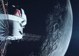 Imagem da Orion perto da Lua, a nave da NASA da missão Artemis 1