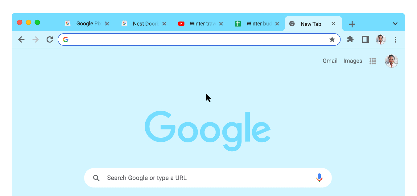 Clavier du navigateur de recherche Google Chrome