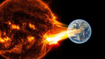 Imagem tempestade solar que chegou à Terra