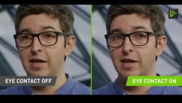 Nvidia Broadcast parvient à manipuler les yeux pour nous faire regarder la caméra
