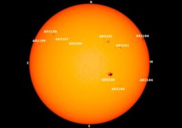 Imagem da mancha solar gigante no Sol
