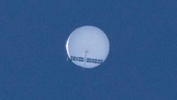 Imagem balão espião da China que ameaça os EUA