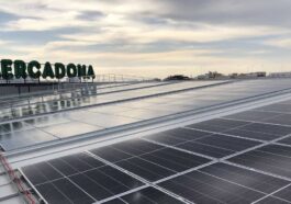 Painéis solares numa superfície da Mercadona