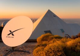 Ilustração do serviço da Starlink Global Roaming Service