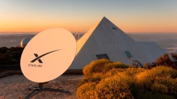 Ilustração do serviço da Starlink Global Roaming Service