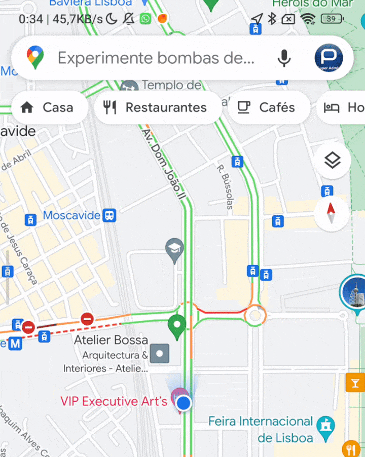 Interface gestuelle pour smartphone Google Maps