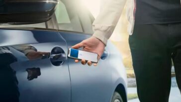 Ilustração Carkey da Apple com NFC e UWB