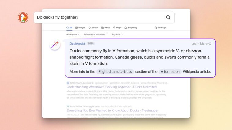 DuckAssist DuckDuckGo pesquisa IA resumo