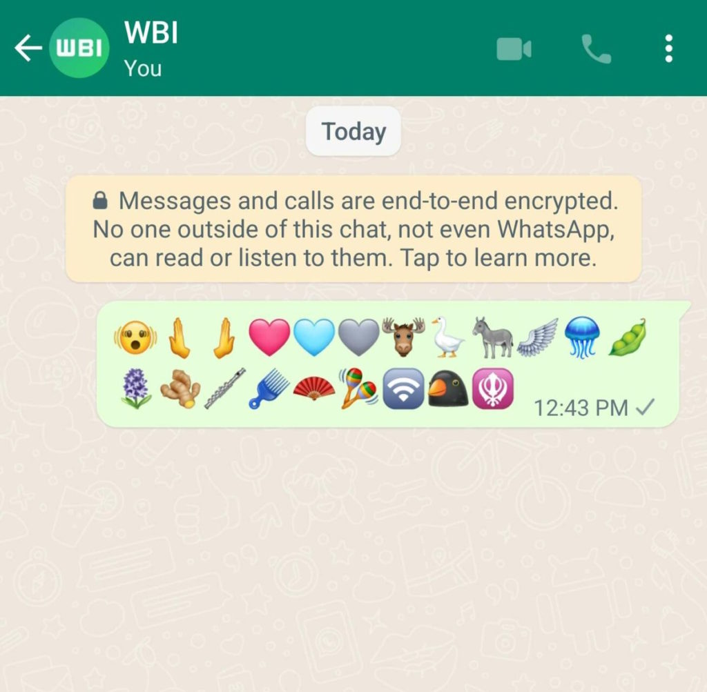 WhatsApp regroupe les administrateurs de messages emojis